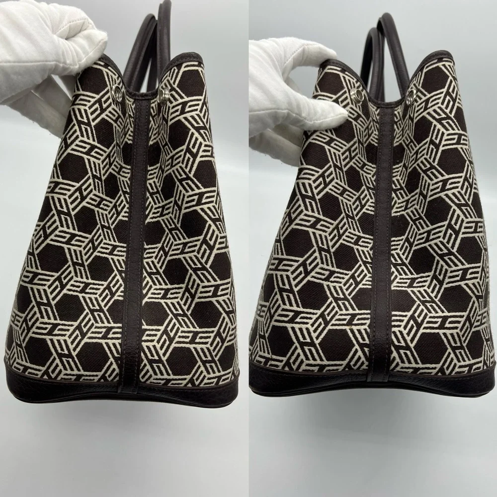 Authentic Hermès canvas/ brown leather Garden party 36 - Picture 8 of 17